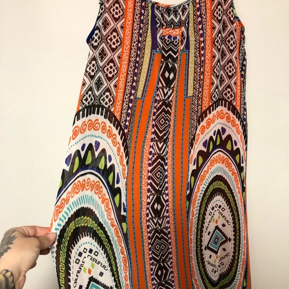 Summer Dress Festival hippy Boho long Maxi women’s -S- small geometric by Halo🧡 - Picture 11 of 13